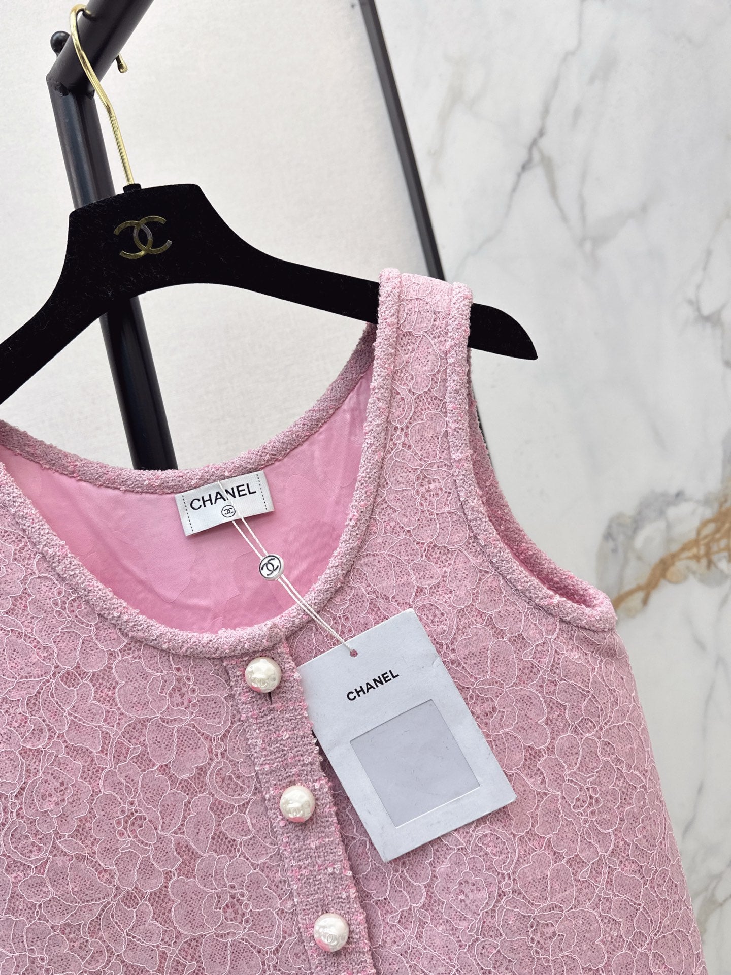 Chan NEW Tweed Lace Vest