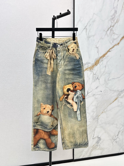 Acn NEW Printed denim pants