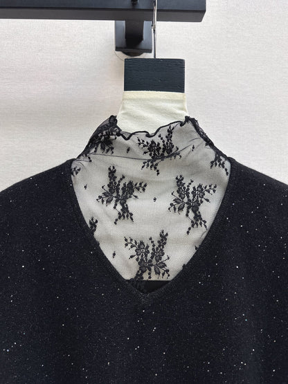 Es NEW Lace wool sweater