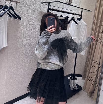 Chan NEW Gradient bow sweater