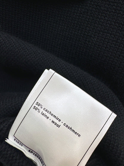 Chan NEW Chain-link openwork off-shoulder cashmere sweater