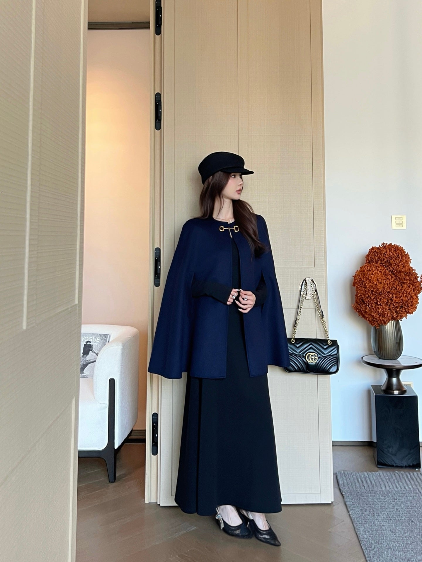 Guc NEW wool cape coat