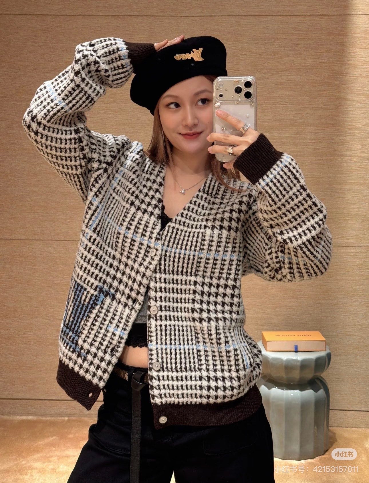 Louis NEW Houndstooth Jacquard Cardigan