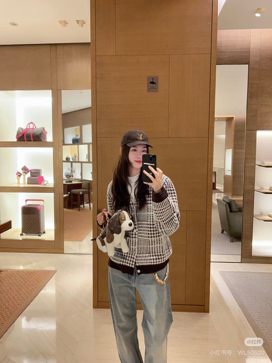 Louis NEW Houndstooth Jacquard Cardigan