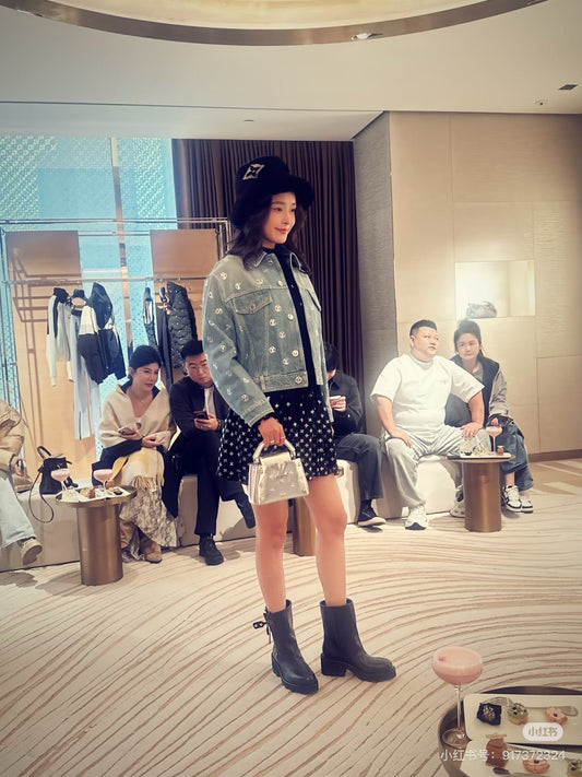 Louis NEW Gold Coin Sequin Denim Jacket