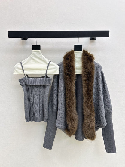 Miu NEW  knit tank top cardigan