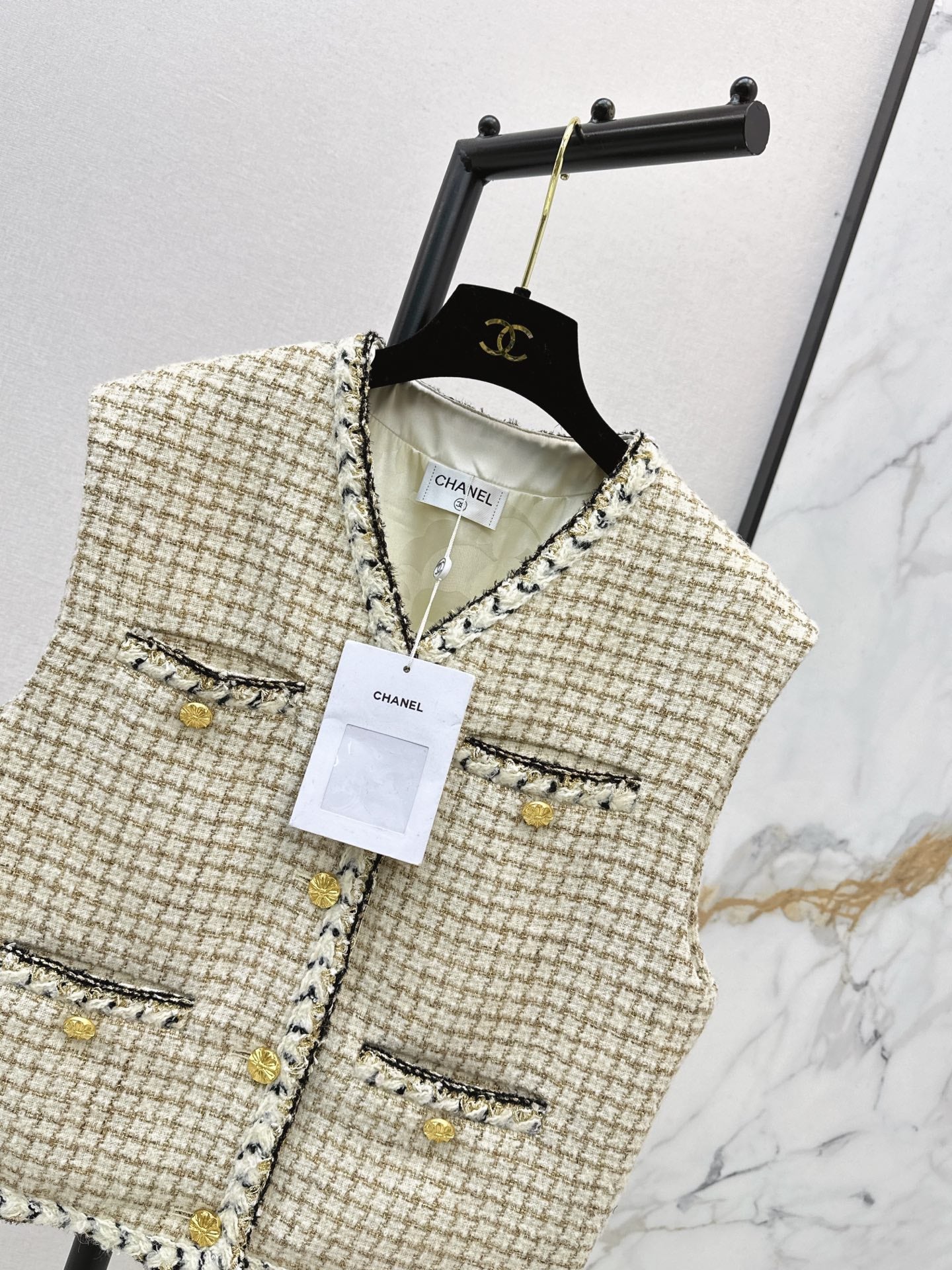 Chan NEW woven tweed vest