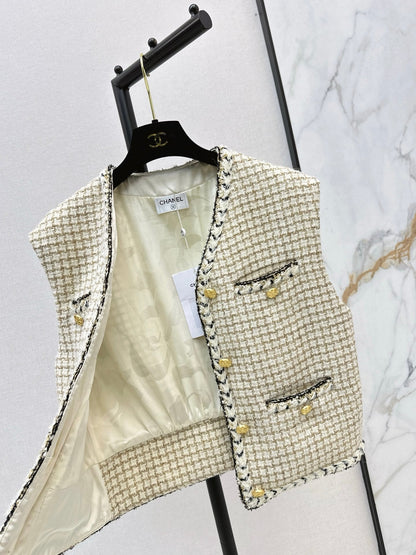 Chan NEW woven tweed vest