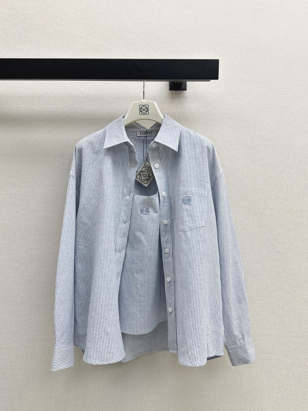 Loe NEW Striped vest  shirt set