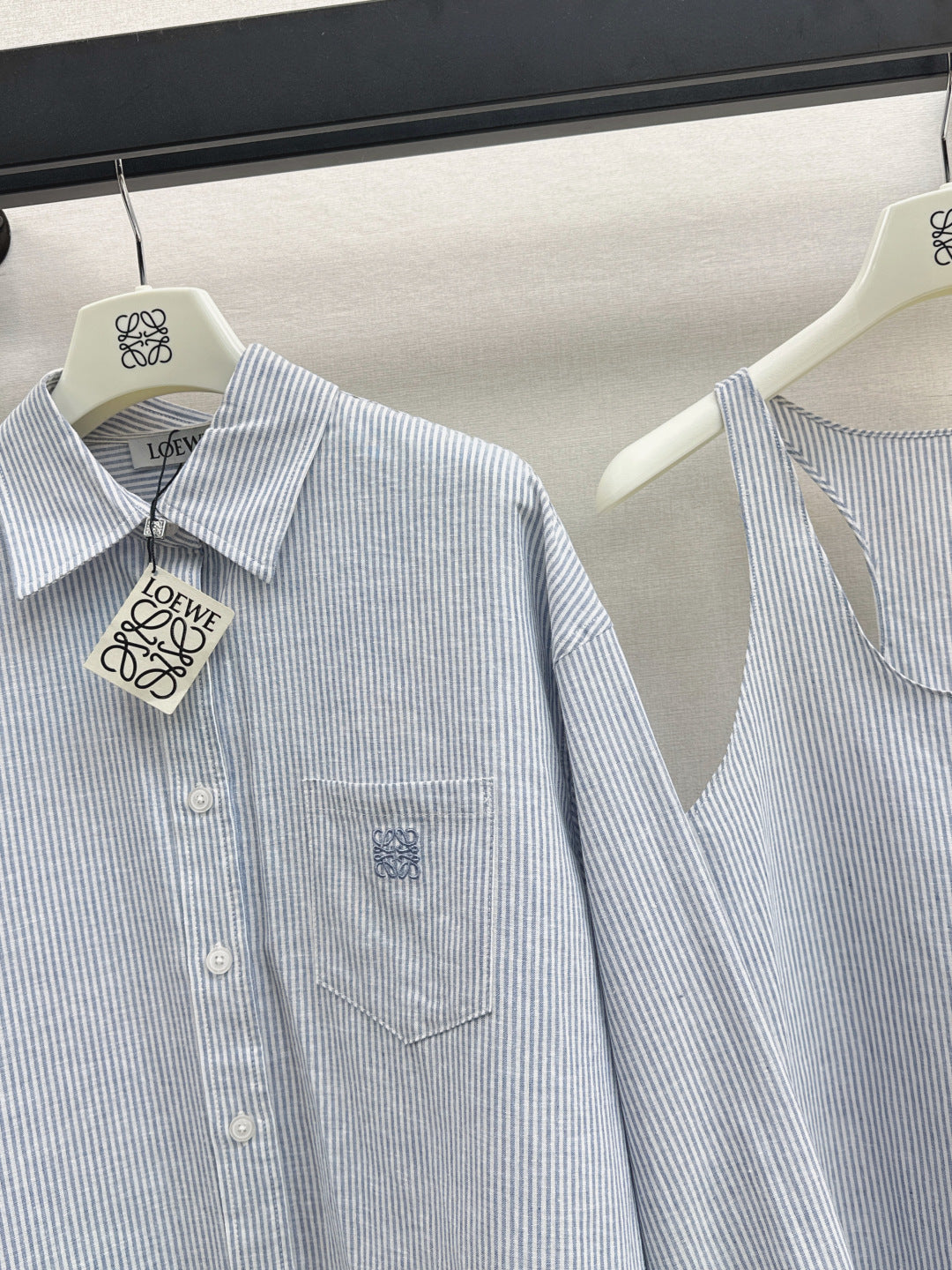 Loe NEW Striped vest  shirt set