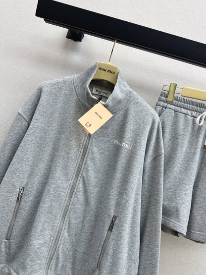 Miu NEW Zipper Jacket  Shorts Set