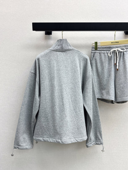 Miu NEW Zipper Jacket  Shorts Set