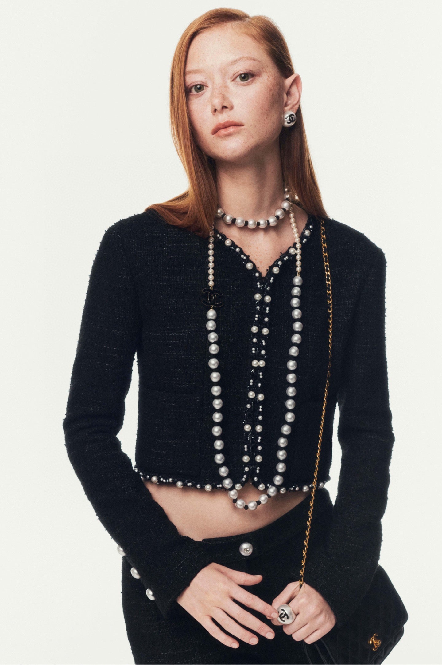 Chan NEW beading tweed jacket