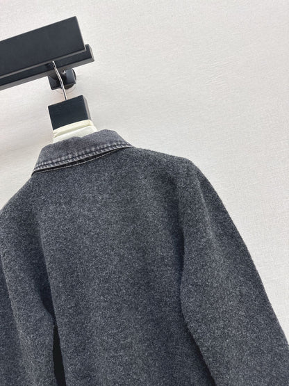 Fend NEW Denim patchwork polo sweater