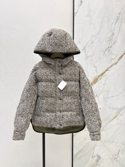 Brun NEW Reversible woven hooded down jacket