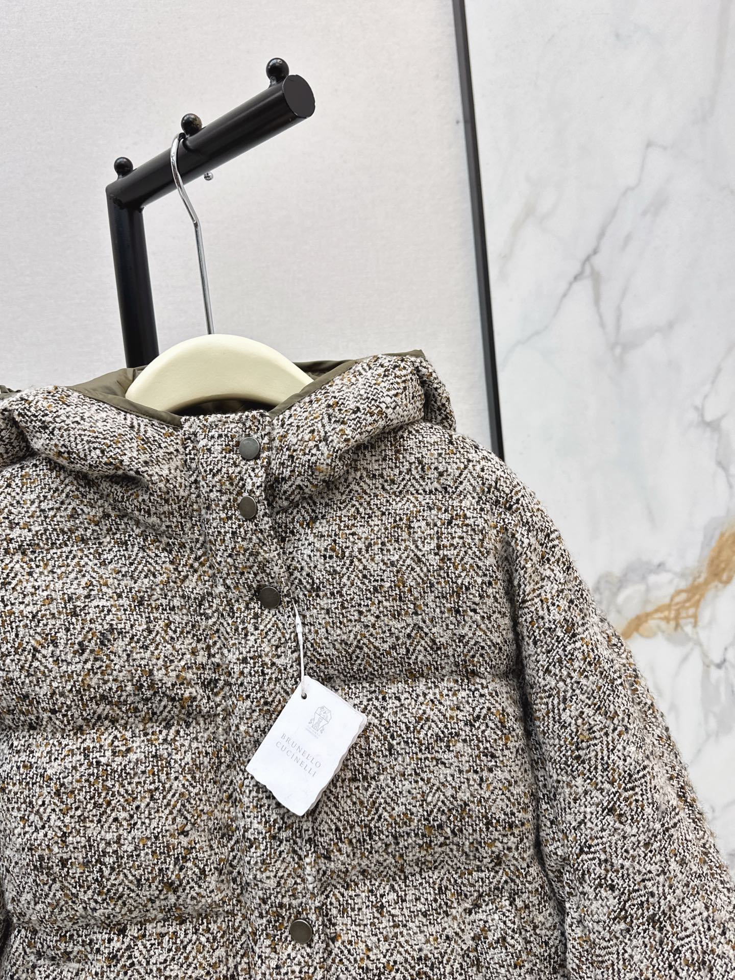 Brun NEW Reversible woven hooded down jacket