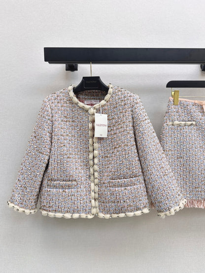 Va1en NEW woven Jacket + Skirt Set