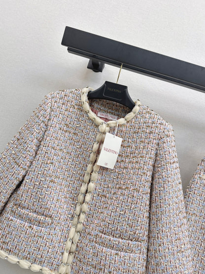 Va1en NEW woven Jacket + Skirt Set