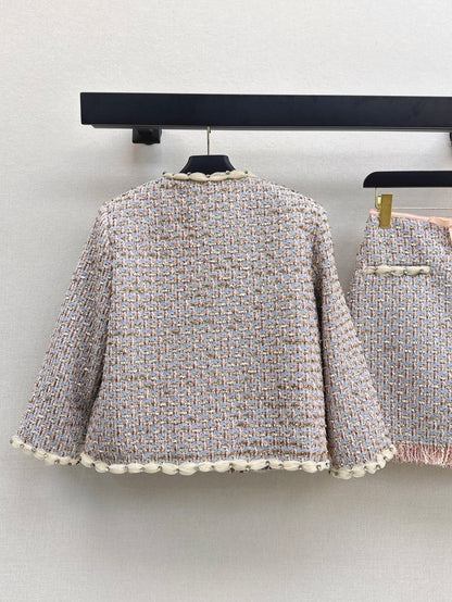 Va1en NEW woven Jacket + Skirt Set