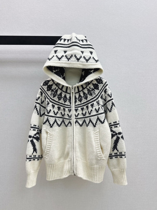 Loro NEW fair isle hooded cardigan