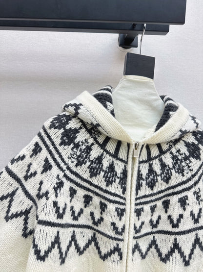 Loro NEW fair isle hooded cardigan