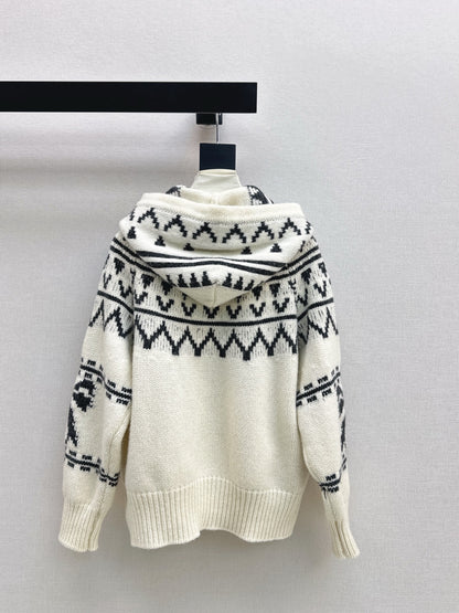 Loro NEW fair isle hooded cardigan