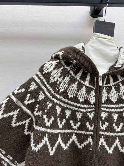 Loro NEW fair isle hooded cardigan