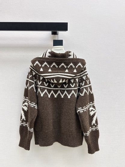 Loro NEW fair isle hooded cardigan