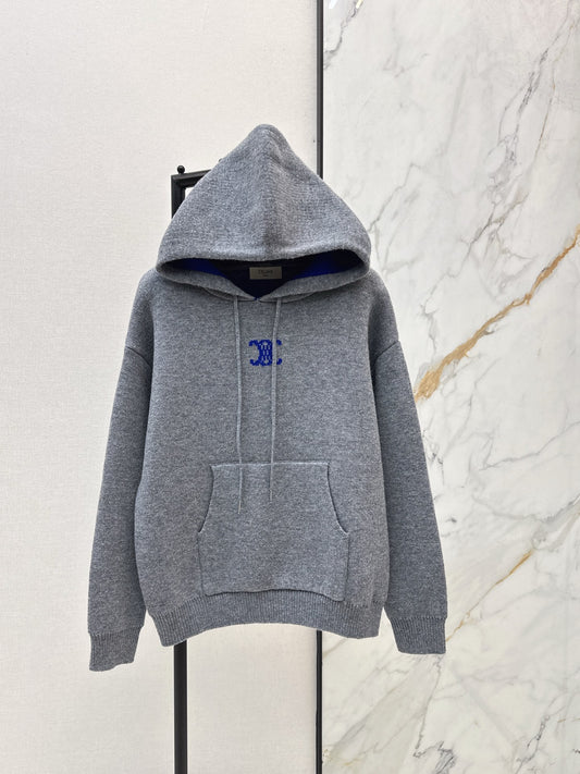 Ce1i NEW Hooded jacquard sweater