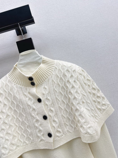 Chan NEW Knitted cape sweater set