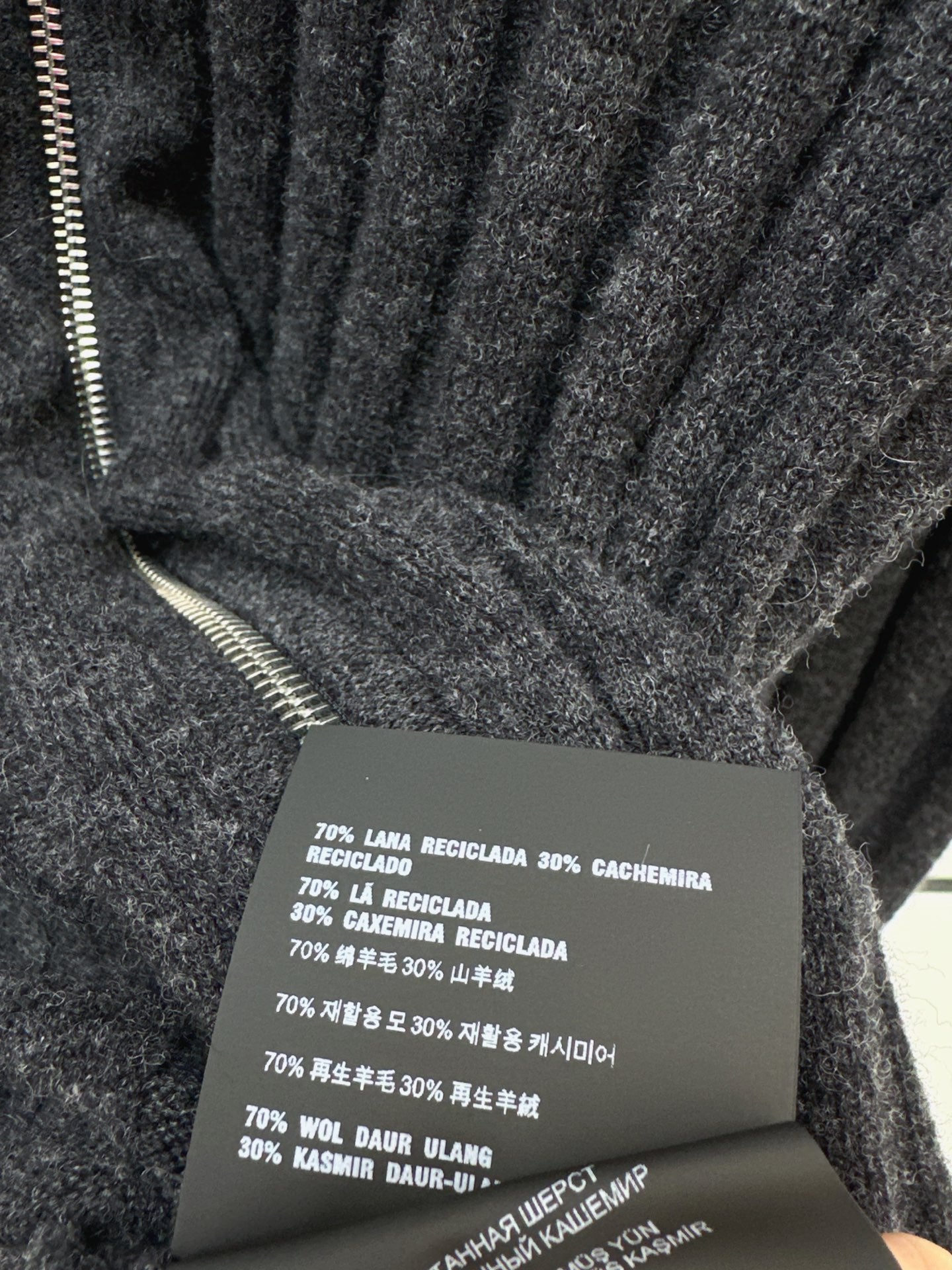 Miu NEW Zippered Ribbed Cashmere Cardigan