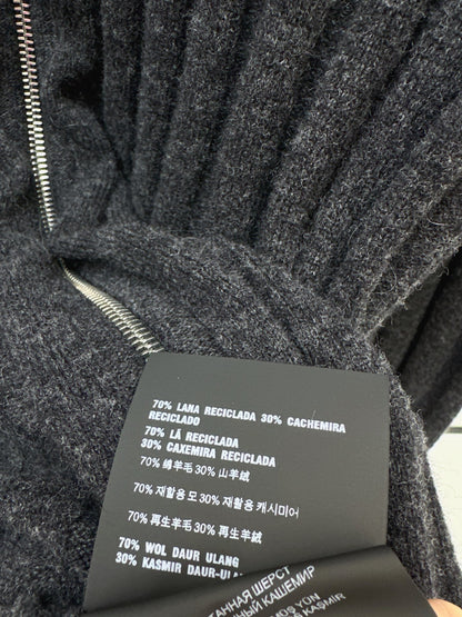 Miu NEW Zippered Ribbed Cashmere Cardigan