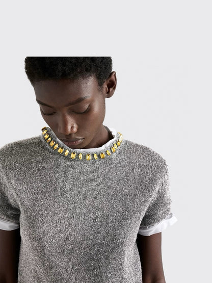 Pra NEW Cashmere short-sleeved sweater