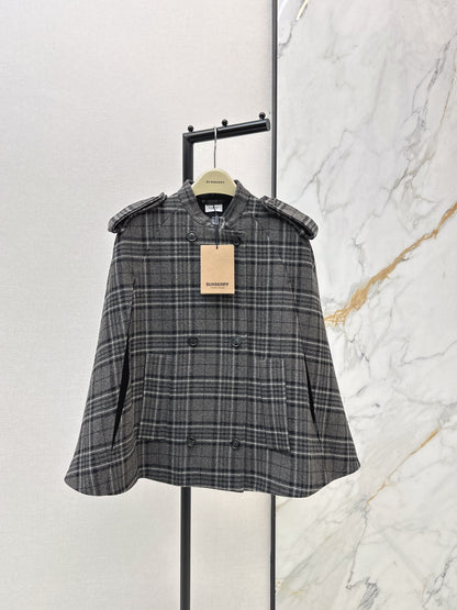Bur NEW plaid cape coat