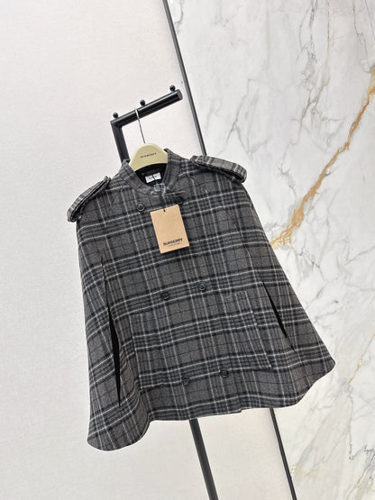 Bur NEW plaid cape coat