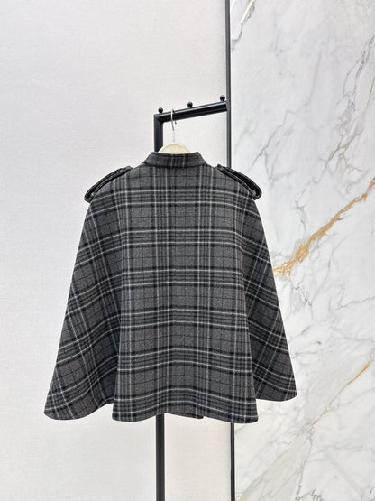 Bur NEW plaid cape coat