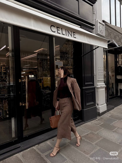 Ce1i NEW plaid blazer