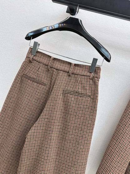 Ce1i NEW plaid high-waisted skirt pants