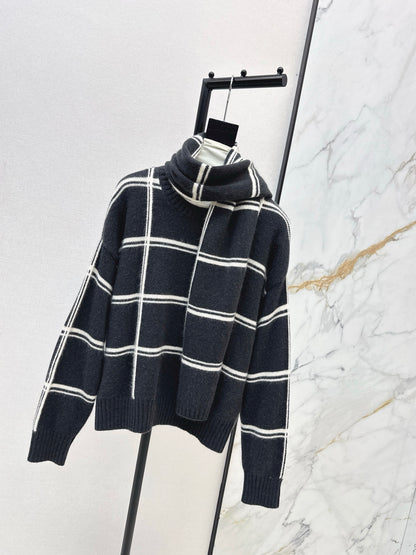 Brun NEW striped sweater + scarf