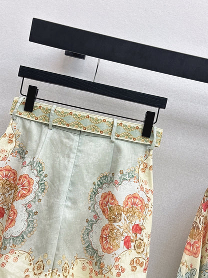 Zimm NEW flower print belted short