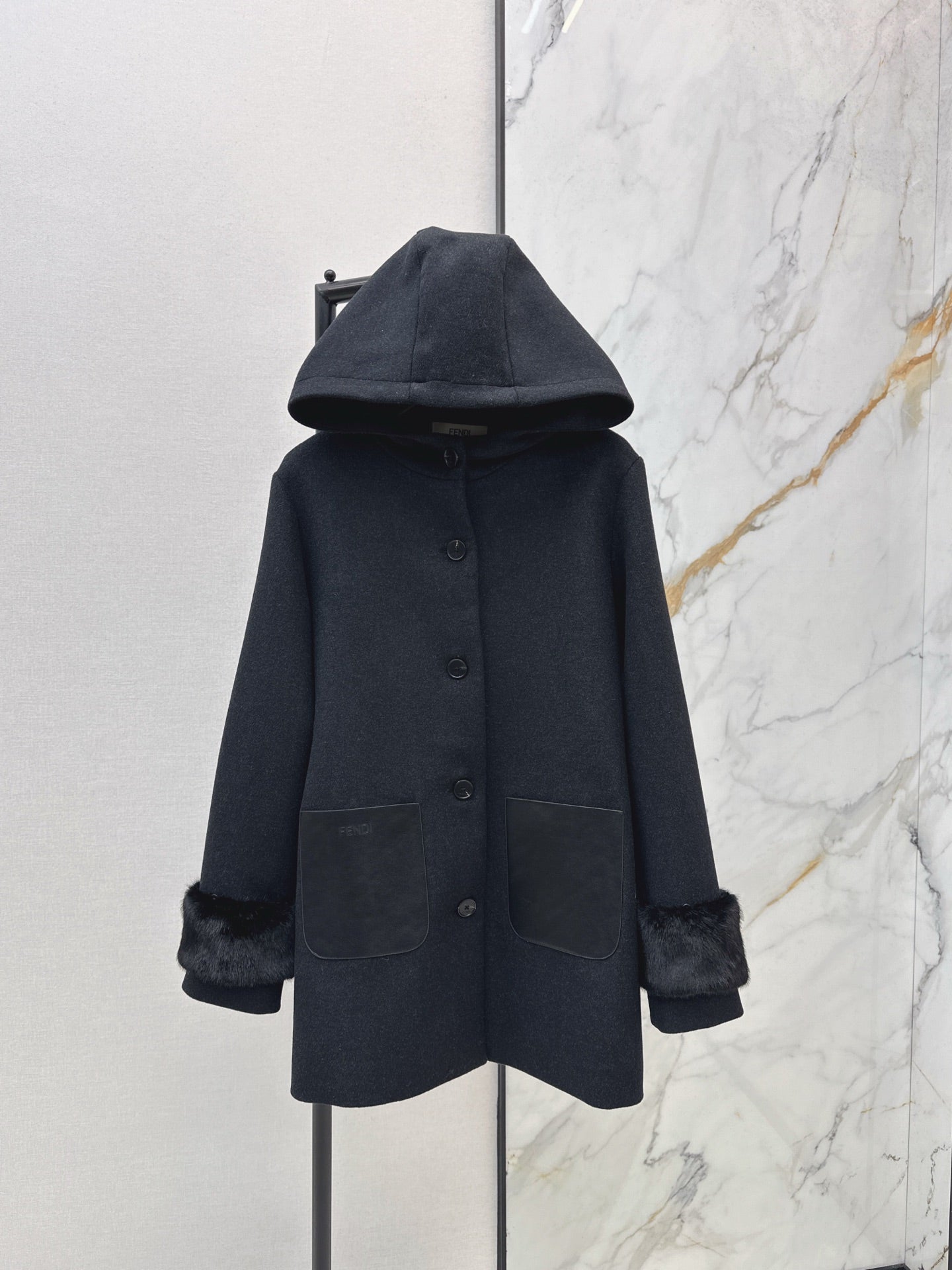 Fend NEW Detachable hooded overcoats