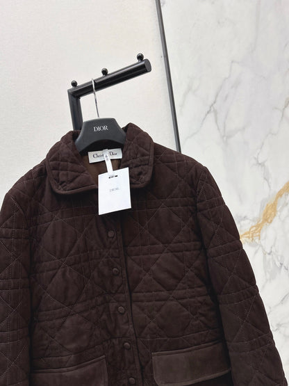 CD NEW Suede padded long coat