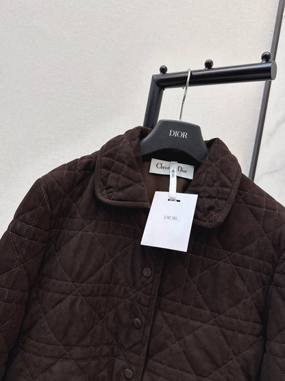 CD NEW Suede padded long coat