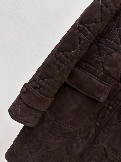 CD NEW Suede padded long coat