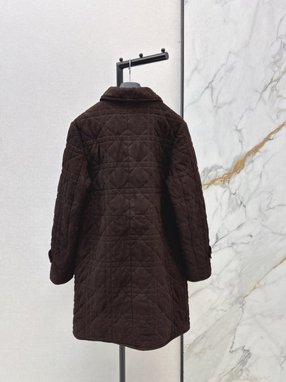 CD NEW Suede padded long coat