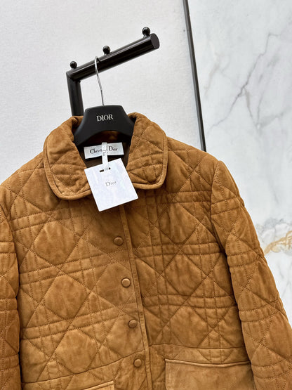 CD NEW Suede padded long coat