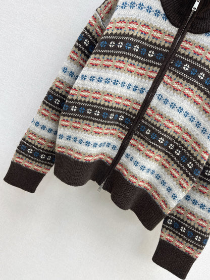 Loro NEW fair Isle knitted cardigan