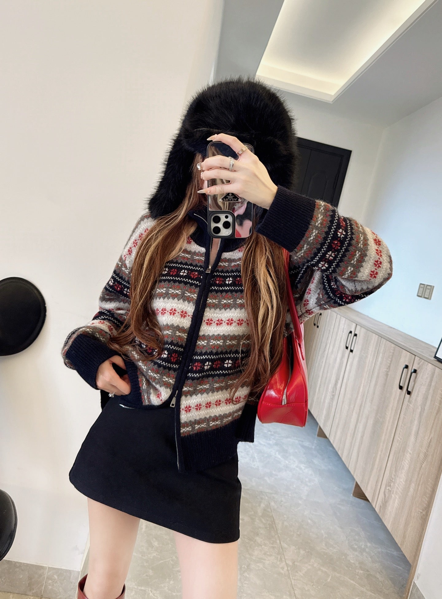 Loro NEW fair Isle knitted cardigan