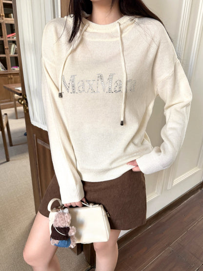 Max NEW rhinestone hooded sweater