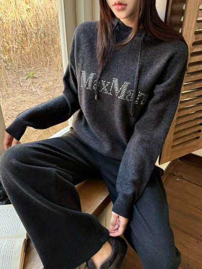 Max NEW rhinestone hooded sweater